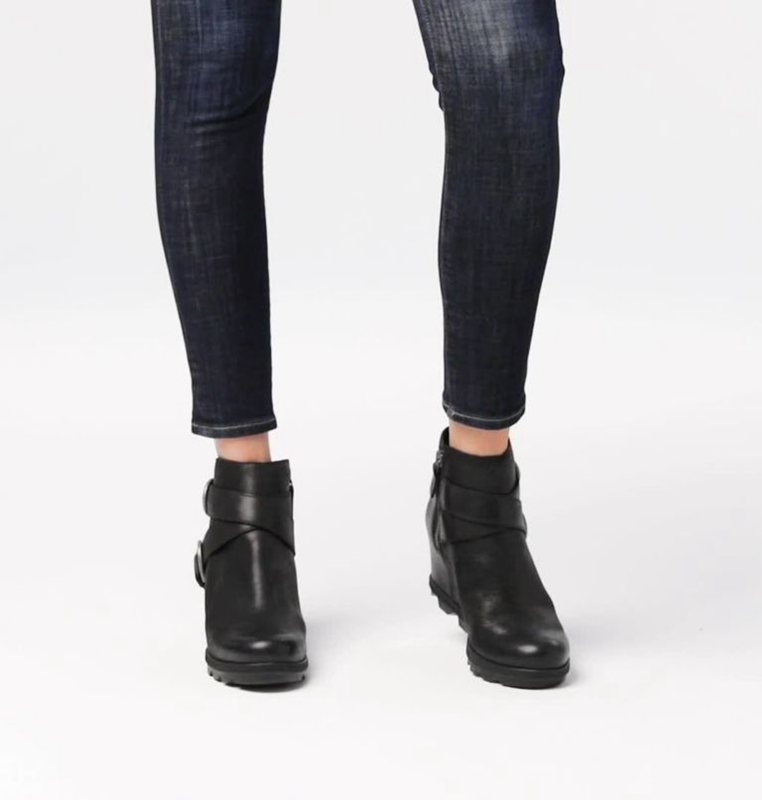 Womens Wedges Black - Sorel Joan Of Arctic™ II Buckle Bootie - 043-VXFKWC